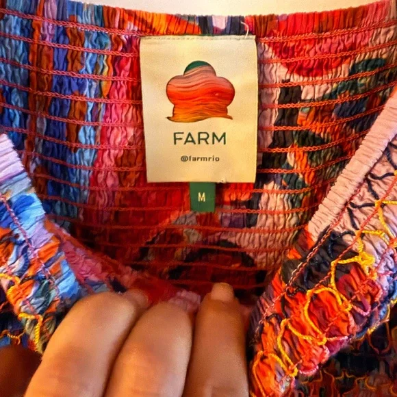 Farm Rio Colored Bananas Smocked Midi Dress - Picture 8 of 9